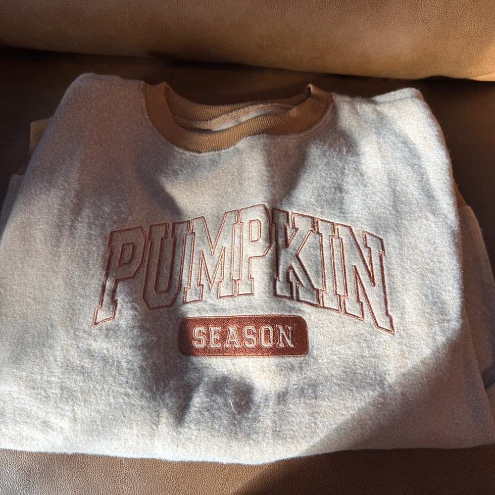 Pumpkin Season Crewneck Sweatshirt - Beige
